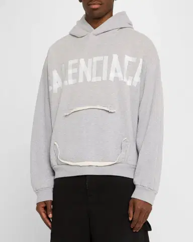 Balenciaga Men 's Ripped Pocket Hoodie | Thumbnail 3