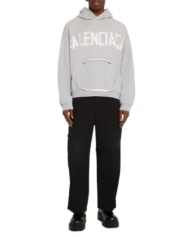 Balenciaga Men 's Ripped Pocket Hoodie | Thumbnail 1