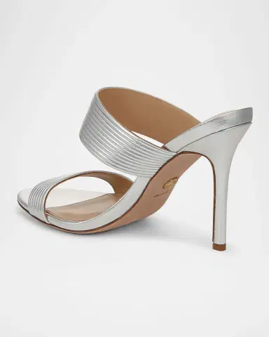 Veronica Beard Asha Metallic Dual-Band Slide Sandals | Thumbnail 2
