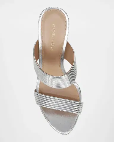 Veronica Beard Asha Metallic Dual-Band Slide Sandals | Thumbnail 3