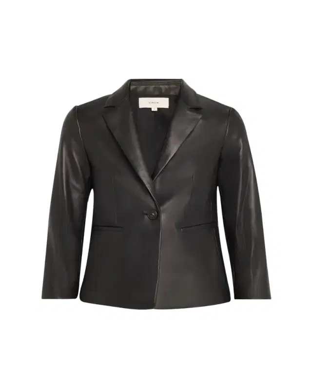 Vince Shrunken Leather Blazer