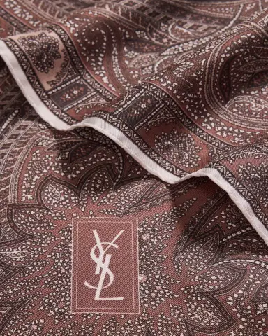 Saint Laurent Vintage Paisley Silk Twill Scarf | Thumbnail 4 Saint Laurent Vintage Paisley Silk Twill Scarf | Thumbnail 4