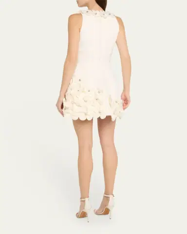 Bronx and Banco Estelle Deep V-Neck Floral Applique Mini Dress | Thumbnail 3 Bronx and Banco Estelle Deep V-Neck Floral Applique Mini Dress | Thumbnail 3