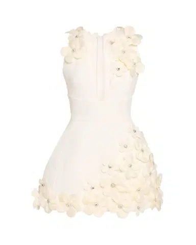 Bronx and Banco Estelle Deep V-Neck Floral Applique Mini Dress | Thumbnail 1 Bronx and Banco Estelle Deep V-Neck Floral Applique Mini Dress | Thumbnail 1