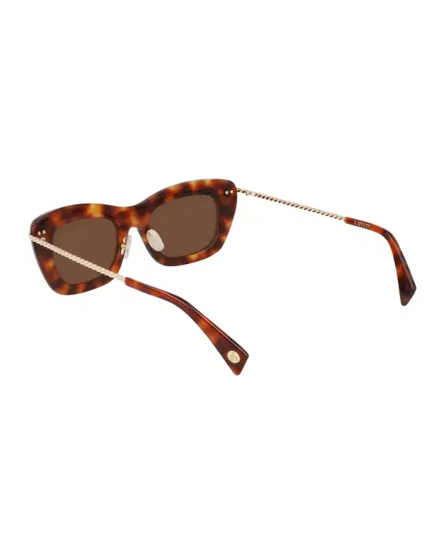 Babe Rectangle Twisted Metal/Acetate Sunglasses
