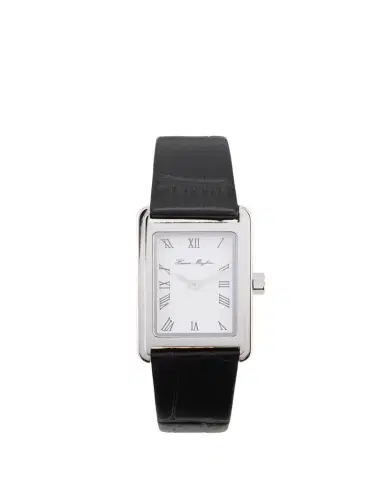 Heaven Mayhem Icon Watch with Leather Strap, Silver | Thumbnail 1