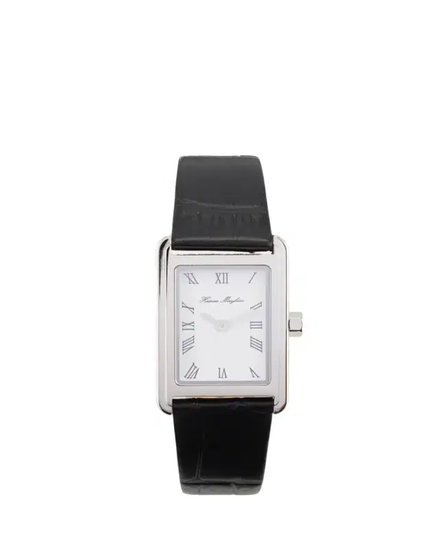 Heaven Mayhem Icon Watch with Leather Strap, Silver