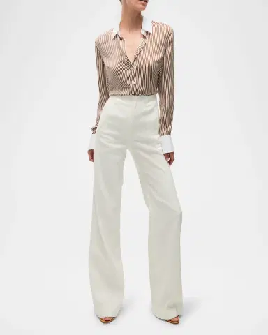 Veronica Beard Amelia Stripe Button-Front Shirt | Thumbnail 2