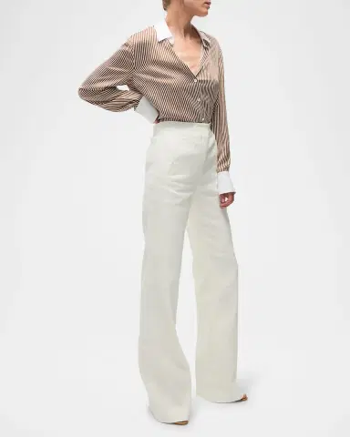 Veronica Beard Amelia Stripe Button-Front Shirt | Thumbnail 4