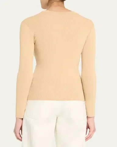 AEXAE Fine Knit Ribbed Cardigan | Thumbnail 3