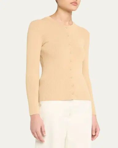 AEXAE Fine Knit Ribbed Cardigan | Thumbnail 4
