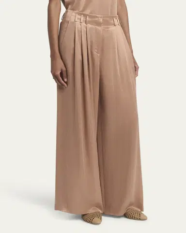 Giorgio Armani Pleated Wide Leg Viscose-Blend Trousers | Thumbnail 4 Giorgio Armani Pleated Wide Leg Viscose-Blend Trousers | Thumbnail 4