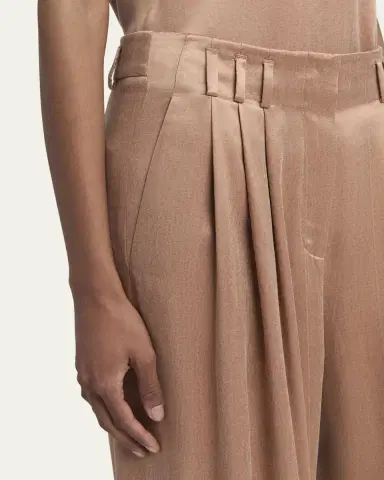Giorgio Armani Pleated Wide Leg Viscose-Blend Trousers | Thumbnail 5 Giorgio Armani Pleated Wide Leg Viscose-Blend Trousers | Thumbnail 5