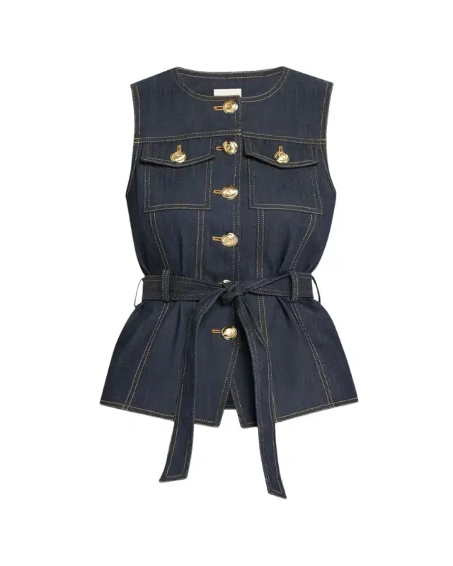Cinq à Sept Reenee Belted Denim Vest