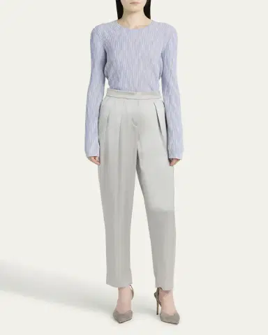 Giorgio Armani Pleated Skinny Leg Silk Trousers | Thumbnail 2 Giorgio Armani Pleated Skinny Leg Silk Trousers | Thumbnail 2