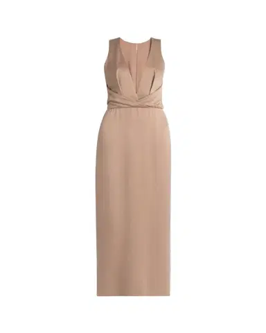 Giorgio Armani Long Crossover Back Slit Silk Dress | Thumbnail 1