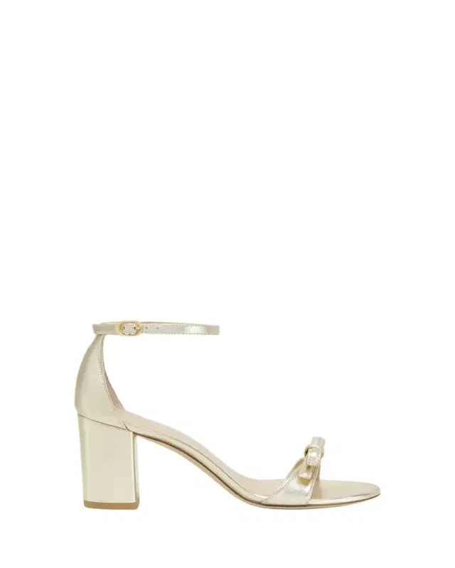 Stuart Weitzman Nudist Felicity Metallic Ankle-Strap Sandals