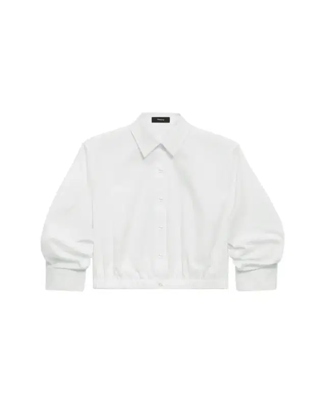 Theory Fixed-Sleeve Poplin Top