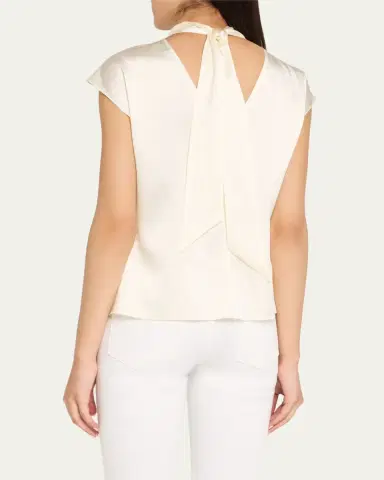 Veronica Beard Leilany Draped Silk Top | Thumbnail 3