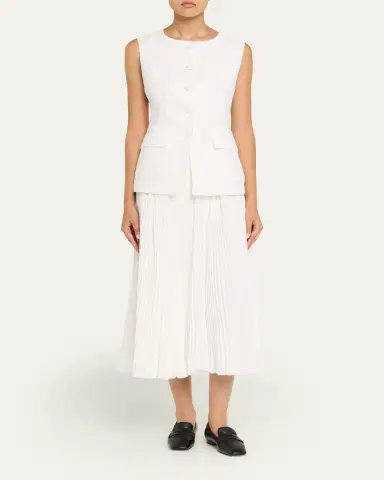 Aexae Button-Front Linen Vest | Thumbnail 2