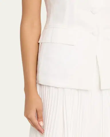 Aexae Button-Front Linen Vest | Thumbnail 5