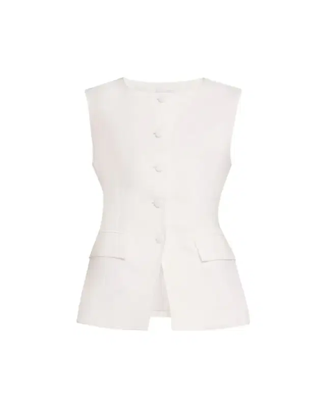 Button-Front Linen Vest