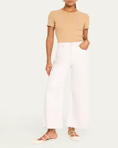 Veronica Beard Taylor Cropped High-Rise Wide Jeans | Thumbnail 2 Veronica Beard Taylor Cropped High-Rise Wide Jeans | Thumbnail 2