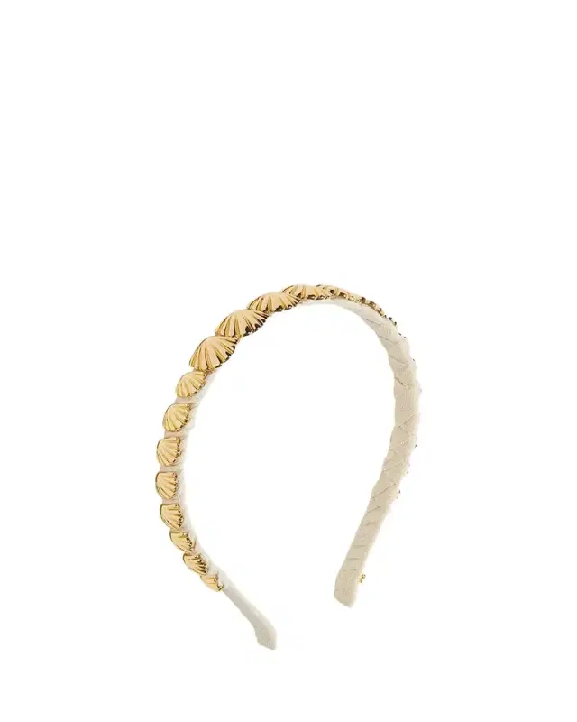 Lele Sadoughi Golden Shell Wrapped Slim Headband