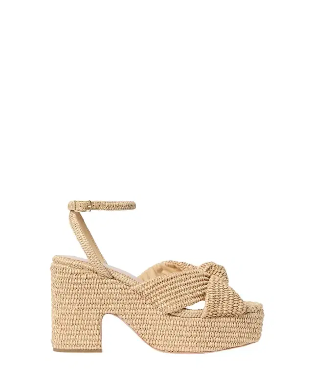 Loeffler Randall Raffia Knotted Chunky Platform Sandals