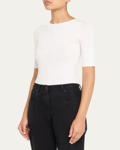 Wolford Bahamas Short-Sleeve Crewneck Bodysuit | Thumbnail 4 Wolford Bahamas Short-Sleeve Crewneck Bodysuit | Thumbnail 4