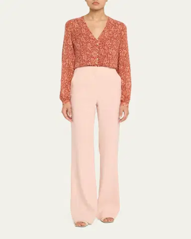 Veronica Beard Calvin Printed Long-Sleeve Blouse | Thumbnail 2