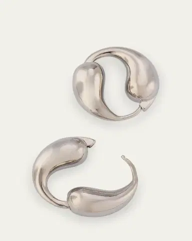 ben-amun Silver Plated Tapered Hoop Earrings | Thumbnail 4 ben-amun Silver Plated Tapered Hoop Earrings | Thumbnail 4