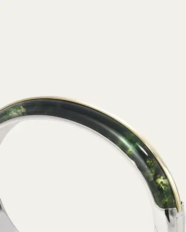 By Pariah Essential Stacking Cuff Bracelet, Moss Agate | Thumbnail 3