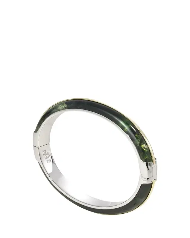 By Pariah Essential Stacking Cuff Bracelet, Moss Agate