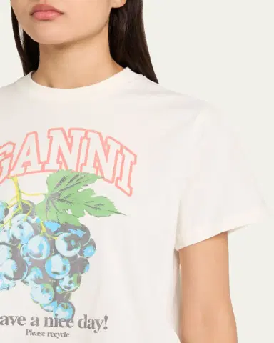 Ganni Relaxed Cotton-Jersey Grapes T-Shirt | Thumbnail 5 Ganni Relaxed Cotton-Jersey Grapes T-Shirt | Thumbnail 5
