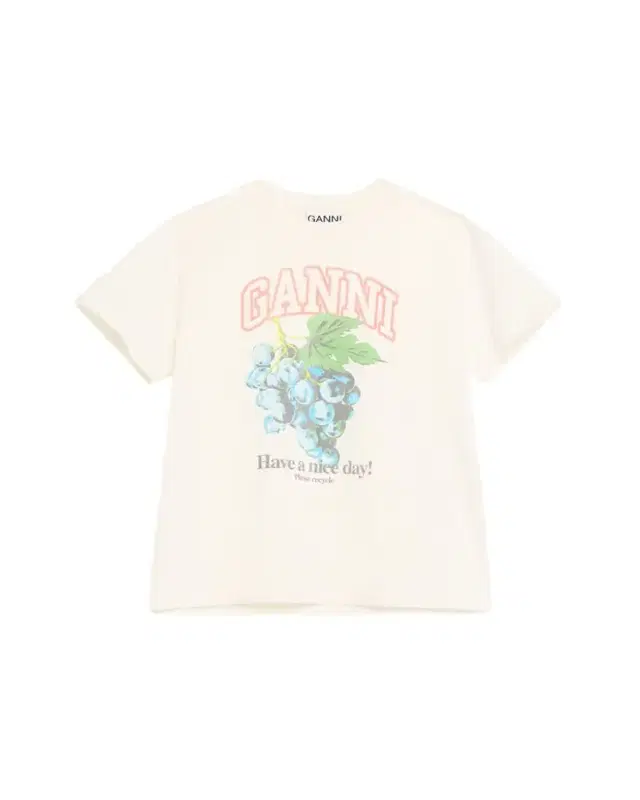 Ganni Relaxed Cotton-Jersey Grapes T-Shirt