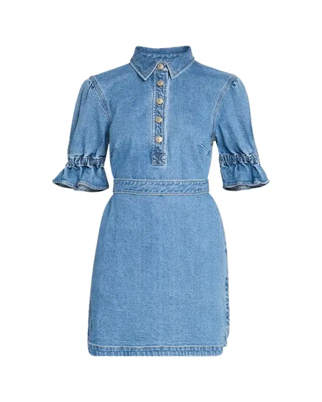 Cinq à Sept Nataly Denim Puff-Sleeve Mini Dress