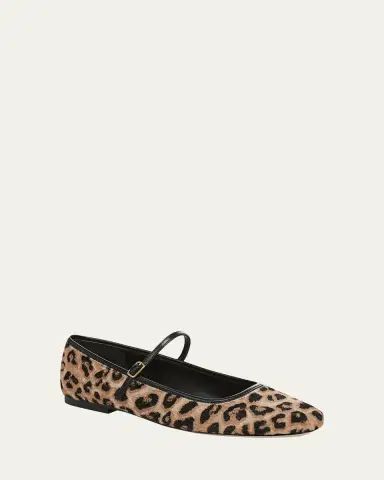 Veronica Beard Ellie Leopard-Print Mary Jane Ballet Flats | Thumbnail 2