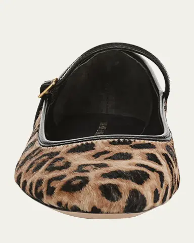 Veronica Beard Ellie Leopard-Print Mary Jane Ballet Flats | Thumbnail 3