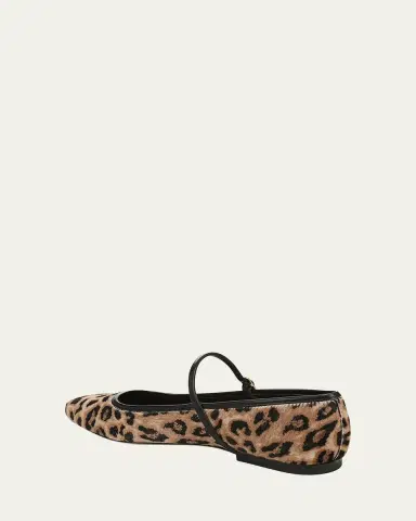 Veronica Beard Ellie Leopard-Print Mary Jane Ballet Flats | Thumbnail 4