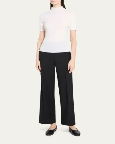 Theory Leenda Regal Merino Wool Short-Sleeve Mock-Neck Top | Thumbnail 6
