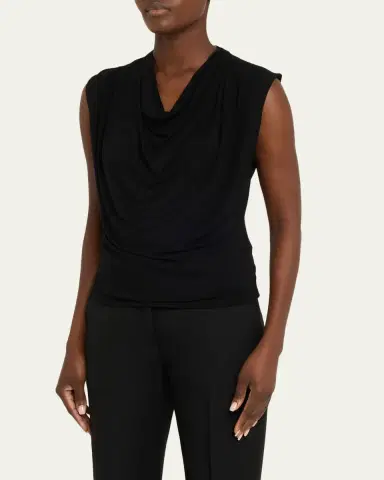 Vince Draped Cowl-Neck Top | Thumbnail 4