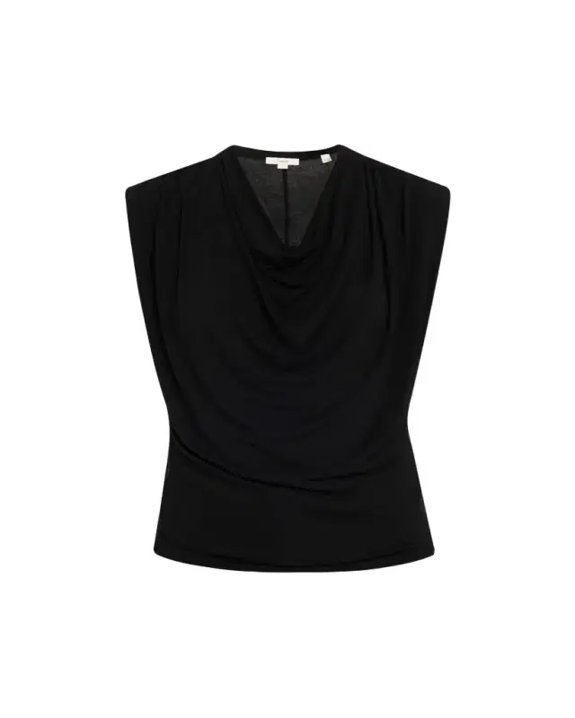 Vince Draped Cowl-Neck Top