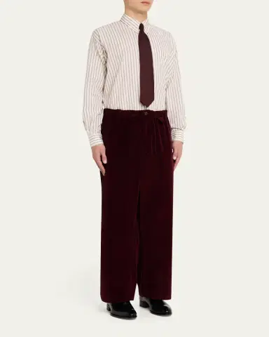 Willy Chavarria Men's Veterano Stripe Button-Down Shirt with Pocket | Thumbnail 2