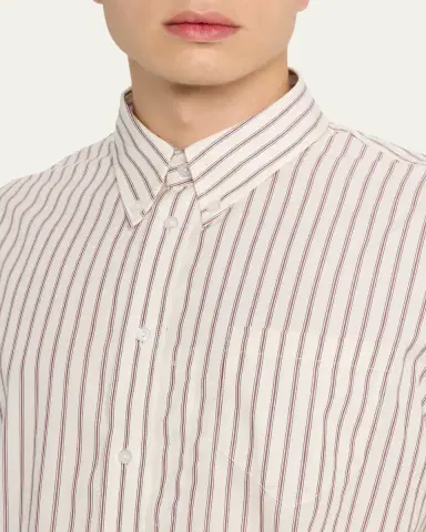 Willy Chavarria Men's Veterano Stripe Button-Down Shirt with Pocket | Thumbnail 5