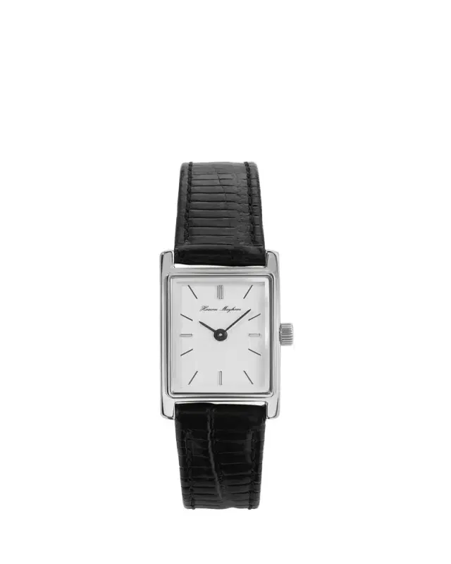 Heaven Mayhem Mini Icon Watch with Leather Strap, Silver
