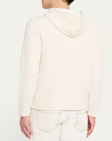 Vince Men's Double-Face Textured Hoodie | Thumbnail 3
