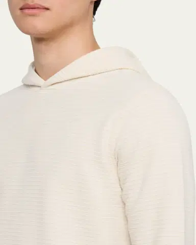 Vince Men's Double-Face Textured Hoodie | Thumbnail 5