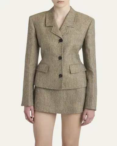 Ferragamo Wool-Cashmere Single-Breasted Blazer Jacket | Thumbnail 4 Ferragamo Wool-Cashmere Single-Breasted Blazer Jacket | Thumbnail 4