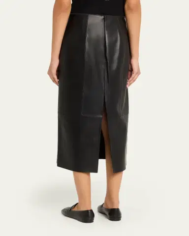 Vince Straight Leather Skirt | Thumbnail 3 Vince Straight Leather Skirt | Thumbnail 3